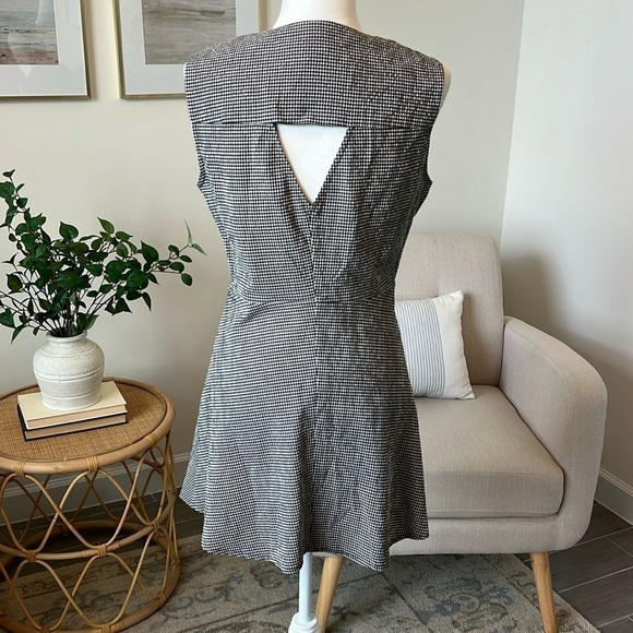 Topshop Black White Gingham Checked Skater Micro Mini Party Summer Dress Size 10 - Picture 4 of 15